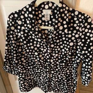 Black and white polka dot blouse
